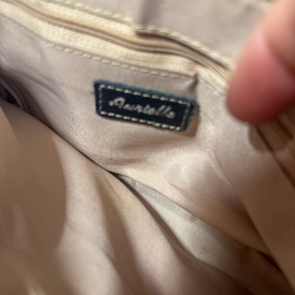 🖤 AURIELLE Vintage Y2K Black Leather Shoulder Bag w/ Contrast Stitching Buckle - Picture 4 of 4